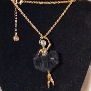 Ballerina necklace Michelson  32" gold tone with Arora borealis (sku 1050)